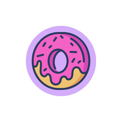 Donut line icon. Baker, pastry, icing outline sign. Sweet desserts and bakery concept. Vector illustration for web design and apps