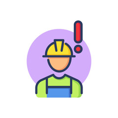 Employee Insurance line icon. Worker, job, plus outline sign. Industry and protection concept. Vector illustration for web design and apps