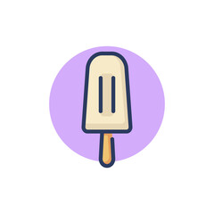 Ice cream line icon. Bar, pie, popsicle with stick outline sign. Diary product, summer dessert, sweet food concept. Vector illustration for web design and apps