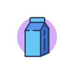 Milk line icon. Carton box, package, disposal pack outline sign. Diary product, farming, organic food concept. Vector illustration for web design and apps