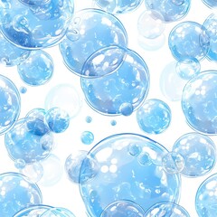 Blue and white bubbles, popping with cartoon delight