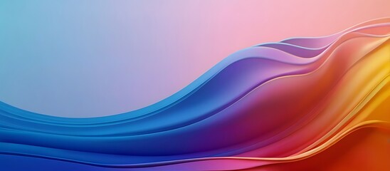 A blue and pink background with a wave design.