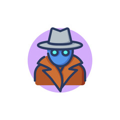 Spy line icon. Hat, secret, observation isolated outline sign. Safety and protection concept. Vector illustration for web design and apps