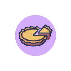 Tasty pie line icon. Piece, pastry, cafeteria outline sign. Sweet desserts and bakery concept. Vector illustration for web design and apps