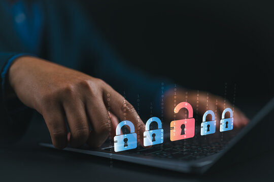 cybersecurity concept identity theft, Database hacks, internet cyber crime. hacker attack, Hacking and stealing data. damage the system and hack the data.