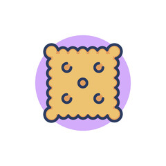 Wheat cracker line icon. Crispy cookie, tea, salt outline sign. Desserts and bakery concept. Vector illustration for web design and apps