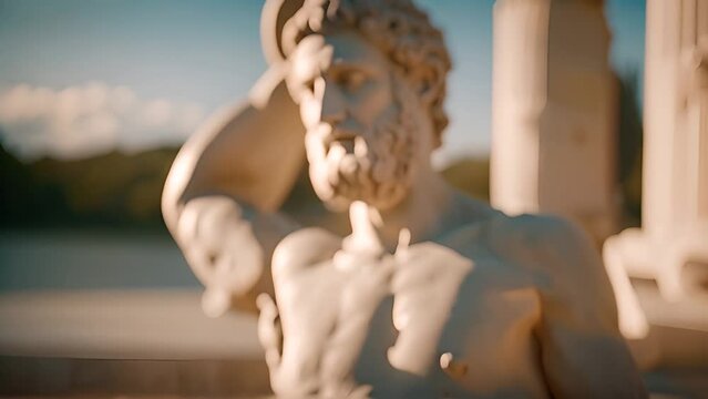 Statue of Man With Hands on Head Generative AI