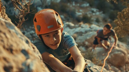 A family bonding through rock climbing challenging themselves and pushing their limits on their sober travel adventure.