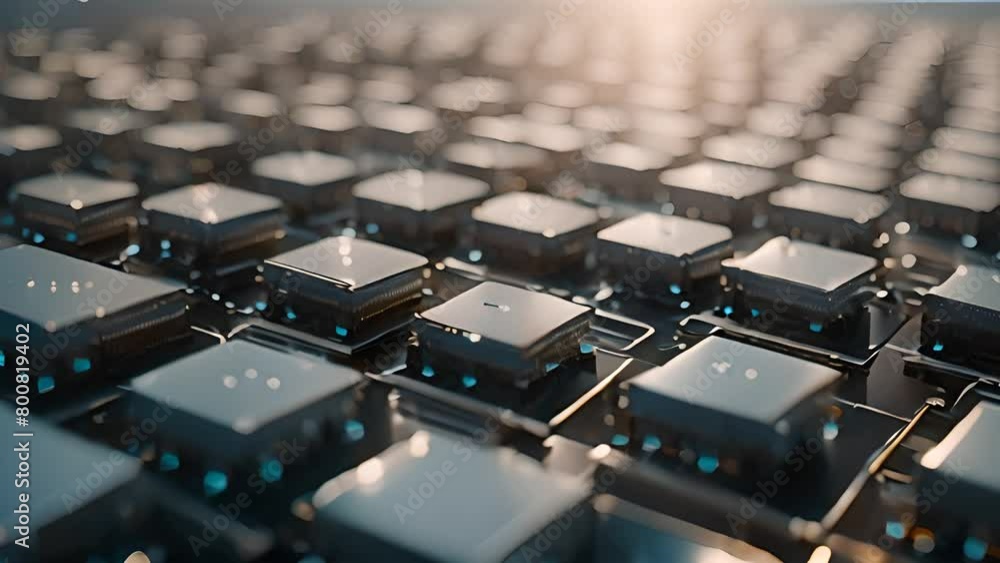 Poster computer circuits and chips closeup generative ai