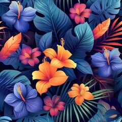 exotic plants and flowers with blue leaves