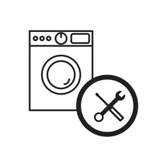 washing machine and tools sign. machine repair