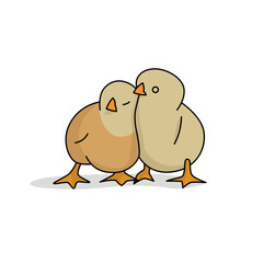 Cute little chicken illustration design isolated in white background