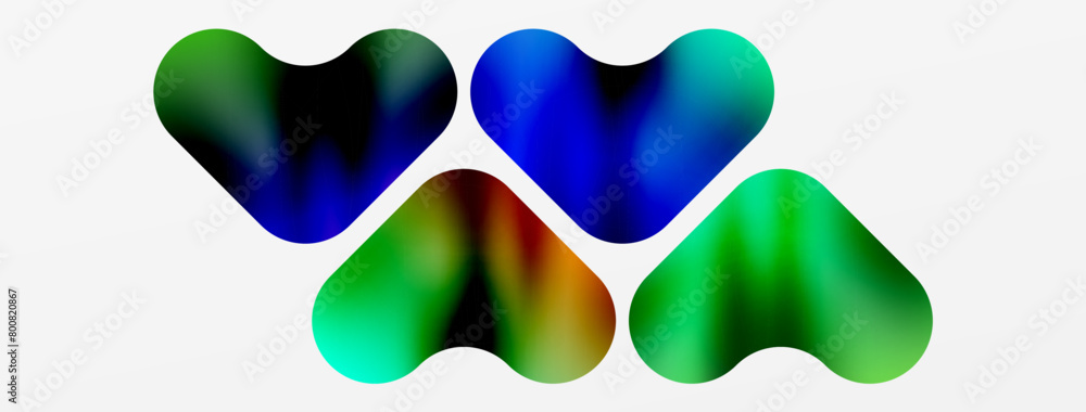 Poster a stylish vision care accessory, the blue and green heartshaped object on a white background is perf