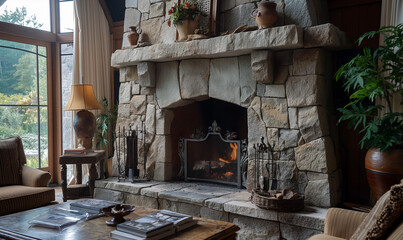 fireplace in the house