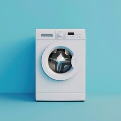 washing machine on a captivating blue background