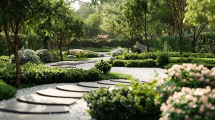 Geometrically inspired blank mockup of botanical garden labels ideal for modern and minimalist gardens. .