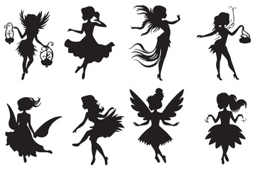 Fairy Silhouette Vector white background