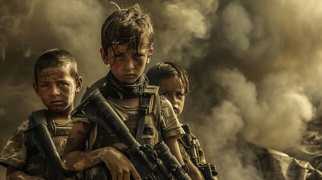 a group of child soldiers holding firearms