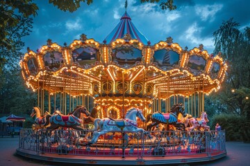 Carousel at a carnival in Amsterdam