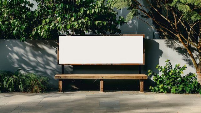 Simplistic blank mockup of a zoo exhibit sign with a bold modern font. .