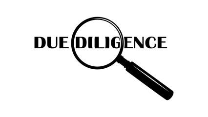 Due Diligence emblem, black isolated silhouette 