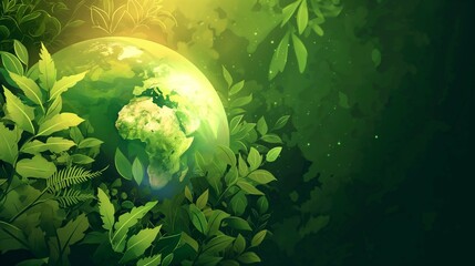 Obraz premium Earth Eco Hand Painting Background Illustration