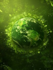 Earth Eco Hand Painting Background Illustration