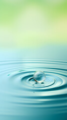 A drop of water falls on a calm surface and creates ripples