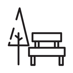 Nature Park Tree Line Icon