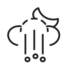 Cloud Hail Moon Line Icon
