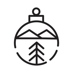 Fototapeta premium Ball Xmas Decoration Line Icon