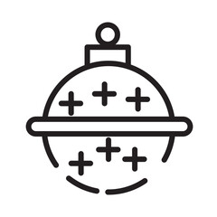 Ball Xmas Decoration Line Icon