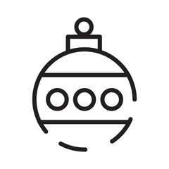 Ball Xmas Decoration Line Icon