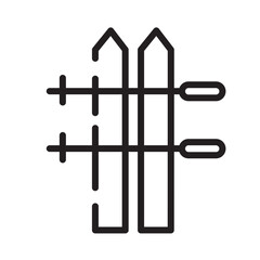 Ice Ski Winter Line Icon