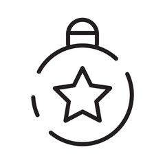 Lamp Merry Winter Line Icon