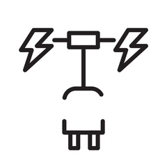 Energy Flash Power Line Icon