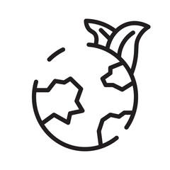 Global Green Power Line Icon