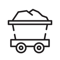 Cart Energy Mine Line Icon
