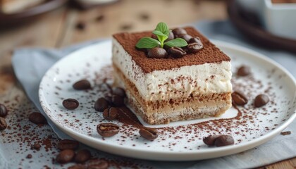 Classic mascarpone and coffee dessert Tiramisu