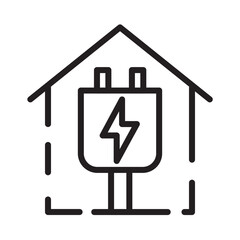 Green Eco House Line Icon