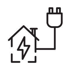 Home Power House Line Icon