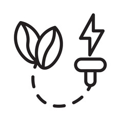 Power Green Charging Line Icon