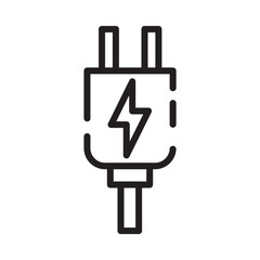 Obraz premium Power Plug Socket Line Icon