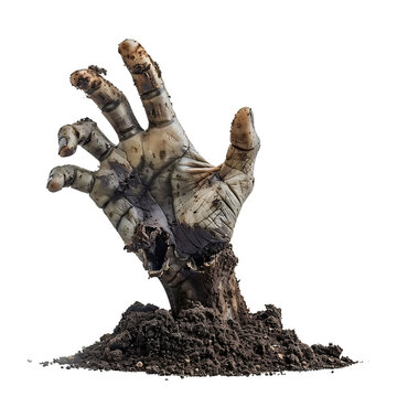 recommend clip art: Zombie hand coming out of soil on isolated transparent background