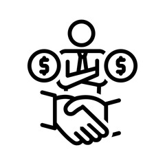 Vector black line icon for Brokerage