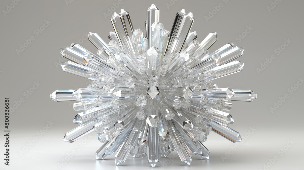 Poster a tight shot of a snowflake against a pristine white backdrop, revealing a subtle light reflection a