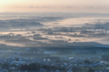 茨城県笠間市　愛宕神社から望む雲海の朝