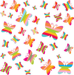 Seamless pattern with butterflies.  Perfect for wallpaper, gift paper, pattern fills, web page background, spring and summer  greeting cards.  Vector Illustration