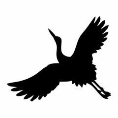 black silhouette of a crane