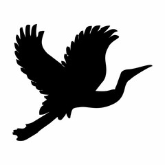 black silhouette of a crane